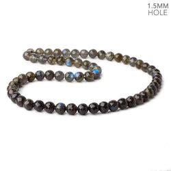 8mm Labradorite faceted rounds 18 inch 61 large hole beads  A (ONLINE ORDER ONLY)