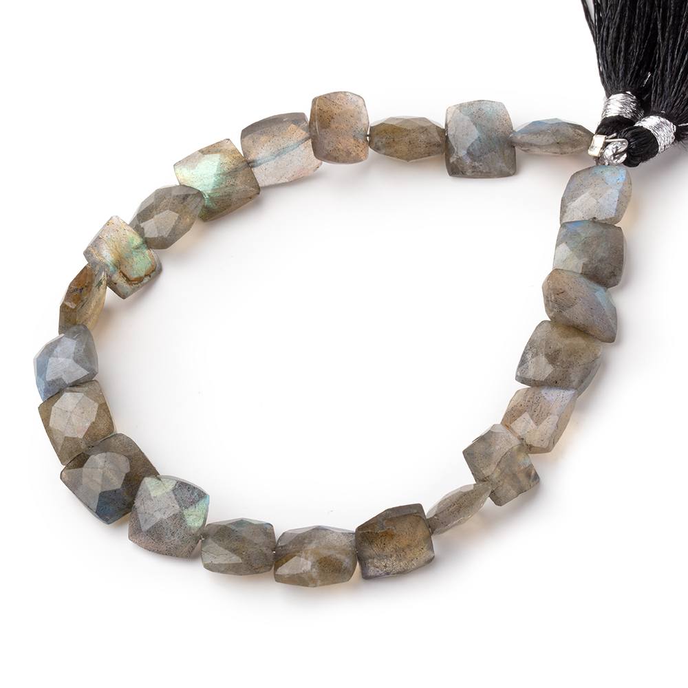 8mm Labradorite faceted square beads 7.5 inch 21 pieces (ONLINE ORDER ONLY)