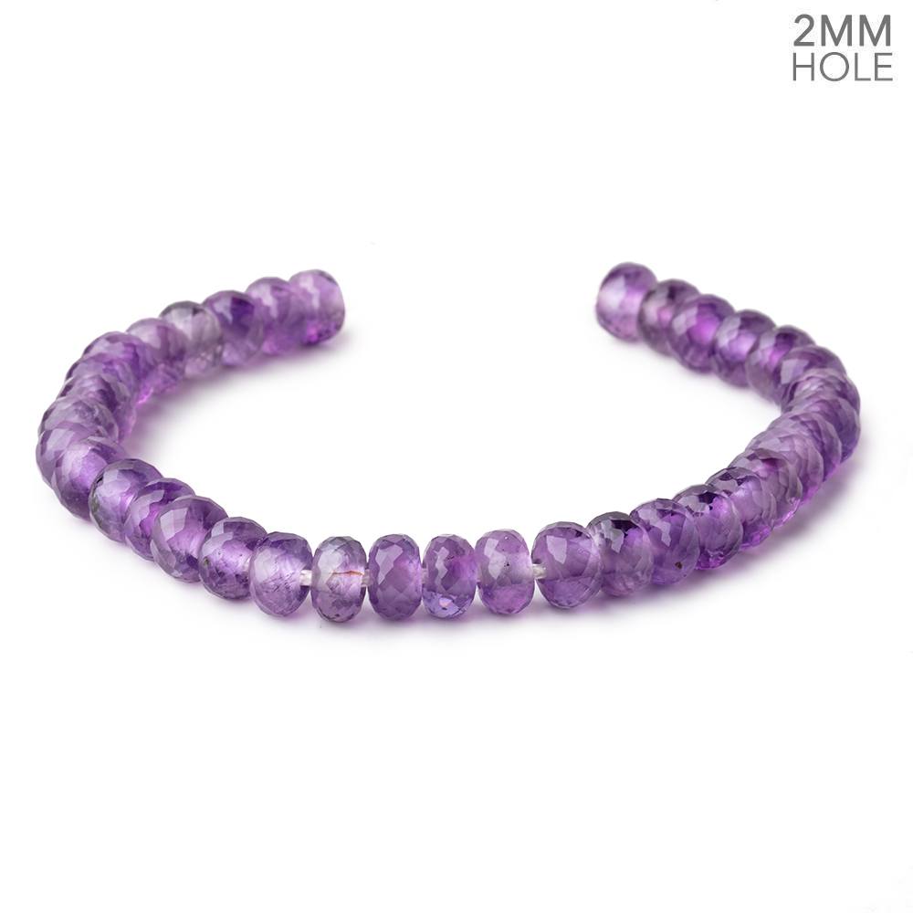 8mm Light Amethyst 2mm Large Hole Faceted Rondelles 8 inch 36 Beads (ONLINE ORDER ONLY)