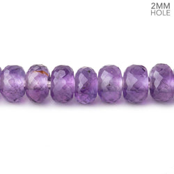 8mm Light Amethyst 2mm Large Hole Faceted Rondelles 8 inch 36 Beads (ONLINE ORDER ONLY)