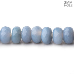 8mm Light Blue Owyhee Denim Opal 2mm Large Hole Faceted Rondelles 8 inch 39 beads (ONLINE ORDER ONLY)