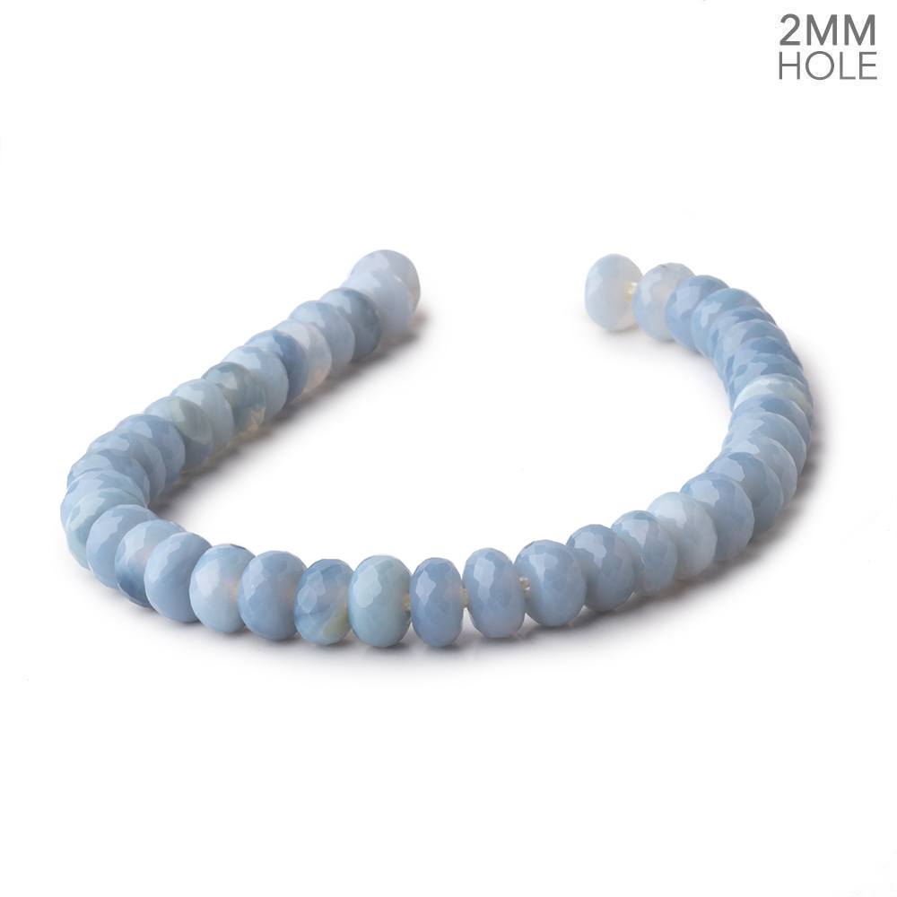 8mm Light Blue Owyhee Denim Opal 2mm Large Hole Faceted Rondelles 8 inch 39 beads (ONLINE ORDER ONLY)