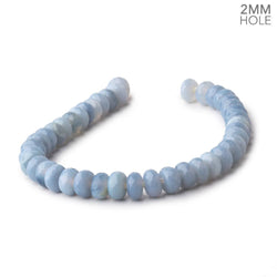 8mm Light Blue Owyhee Denim Opal 2mm Large Hole Faceted Rondelles 8 inch 39 beads (ONLINE ORDER ONLY)