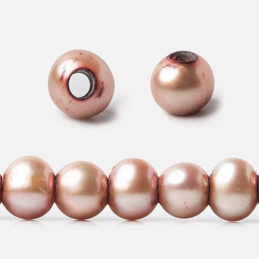 8mm Light Salmon Large Hole Off Round Freshwater Pearls 15 inches 64 pieces (ONLINE ORDER ONLY)