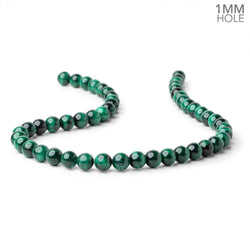8mm Malachite Plain Round Beads 15.5 inch 51 pieces 1mm hole (ONLINE ORDER ONLY)