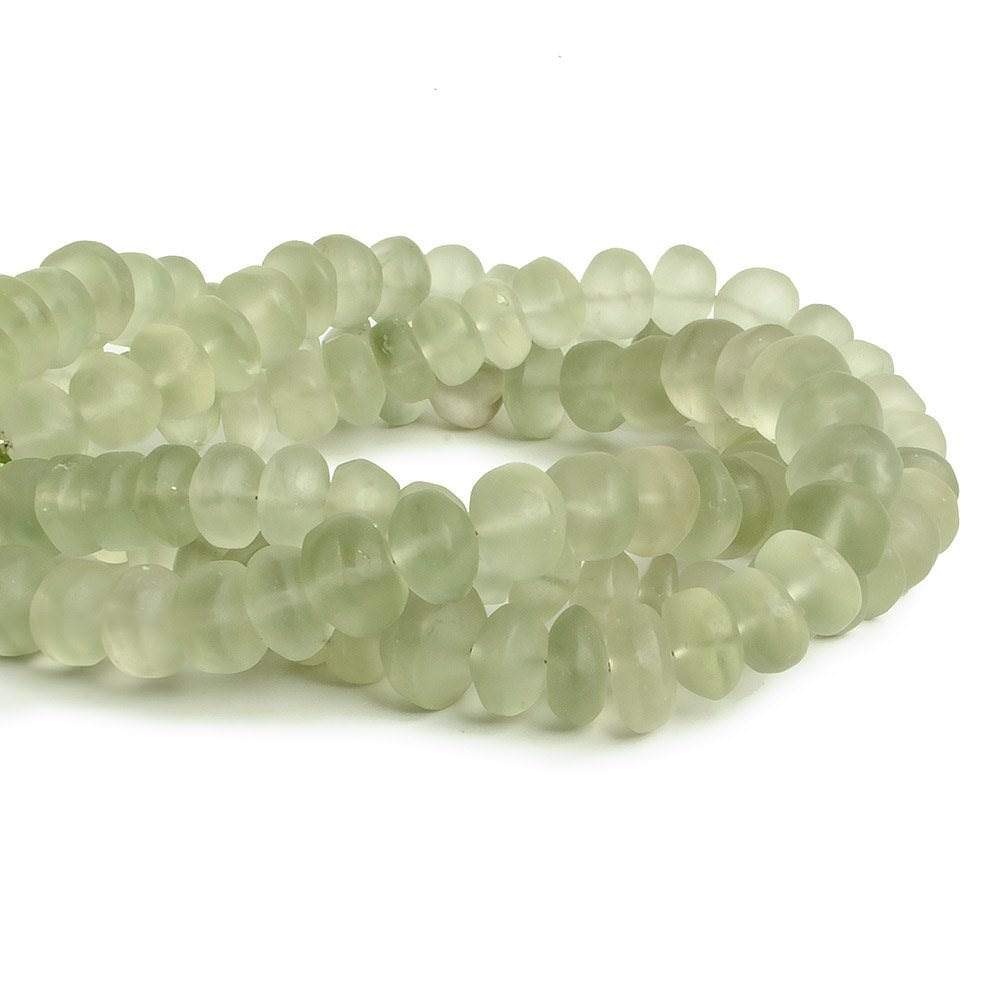 8-9mm Matte Prasiolite plain rondelle beads 7.5 inch 34 pieces (ONLINE ORDER ONLY)