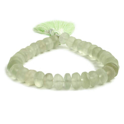 8-9mm Matte Prasiolite plain rondelle beads 7.5 inch 34 pieces (ONLINE ORDER ONLY)