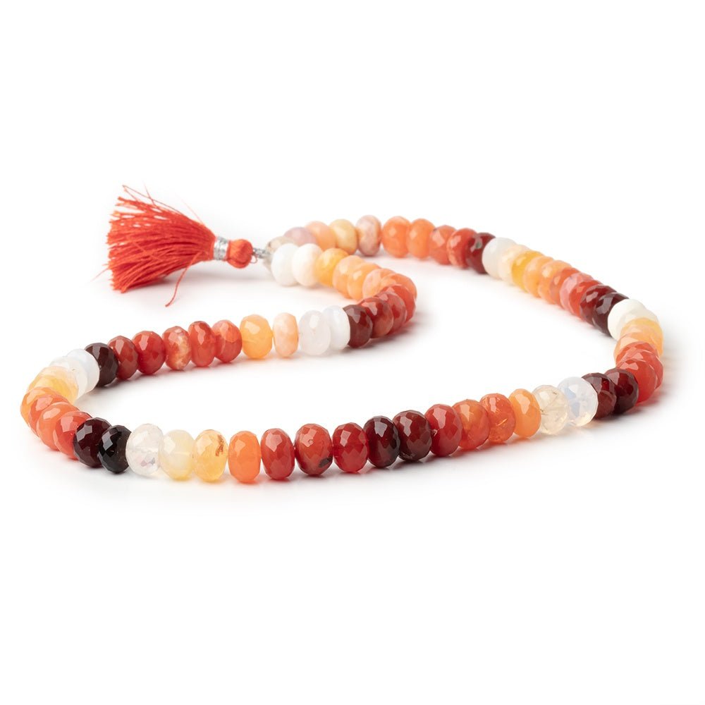 8mm Mexican Fire Opal Faceted Rondelle Beads 16 inch 75 pieces (ONLINE ORDER ONLY)