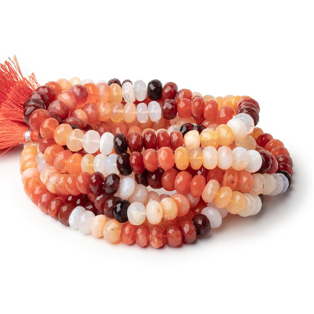 8mm Mexican Fire Opal Faceted Rondelle Beads 16 inch 75 pieces (ONLINE ORDER ONLY)