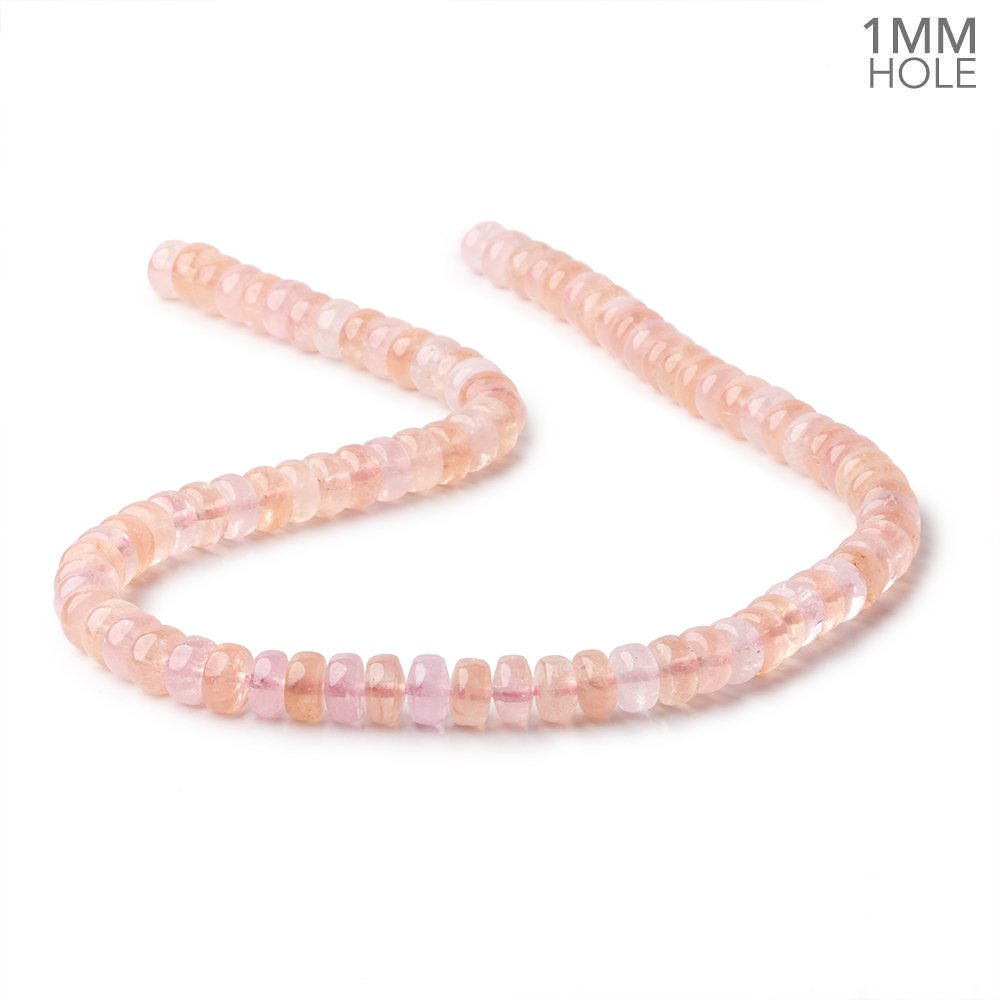 8mm Morganite Plain Rondelle Beads 16 inch 86 pieces AA 1mm hole (ONLINE ORDER ONLY)