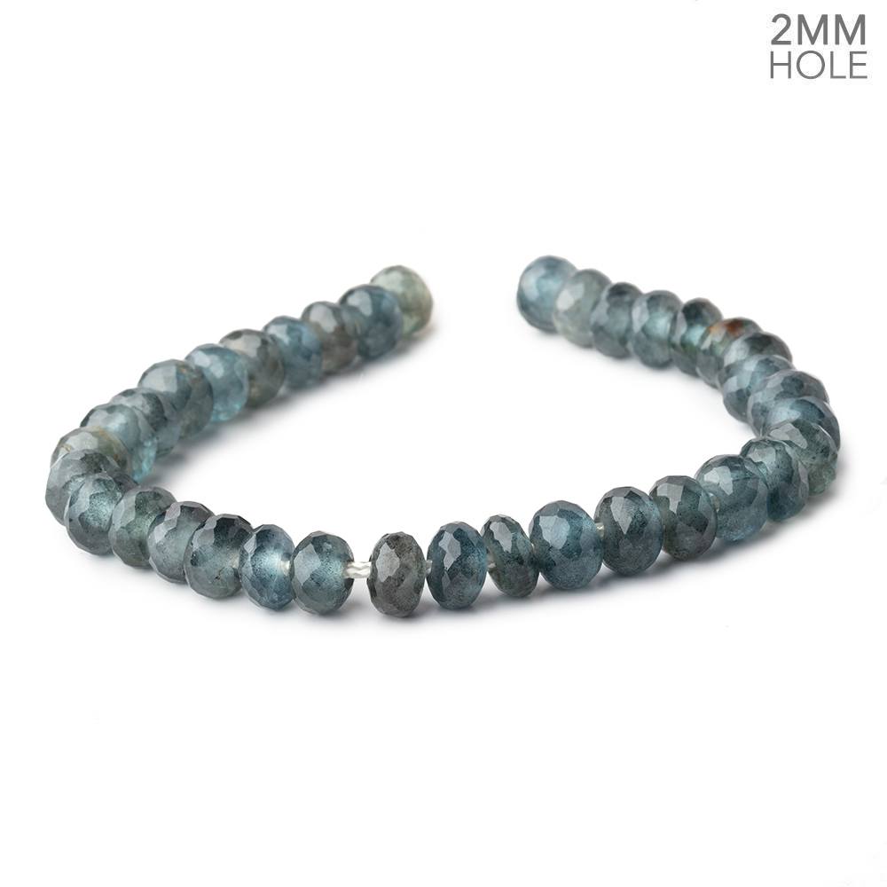 8mm Moss Aquamarine 2mm Large Hole Faceted Rondelles 8 inch 36 Beads AAA (ONLINE ORDER ONLY)