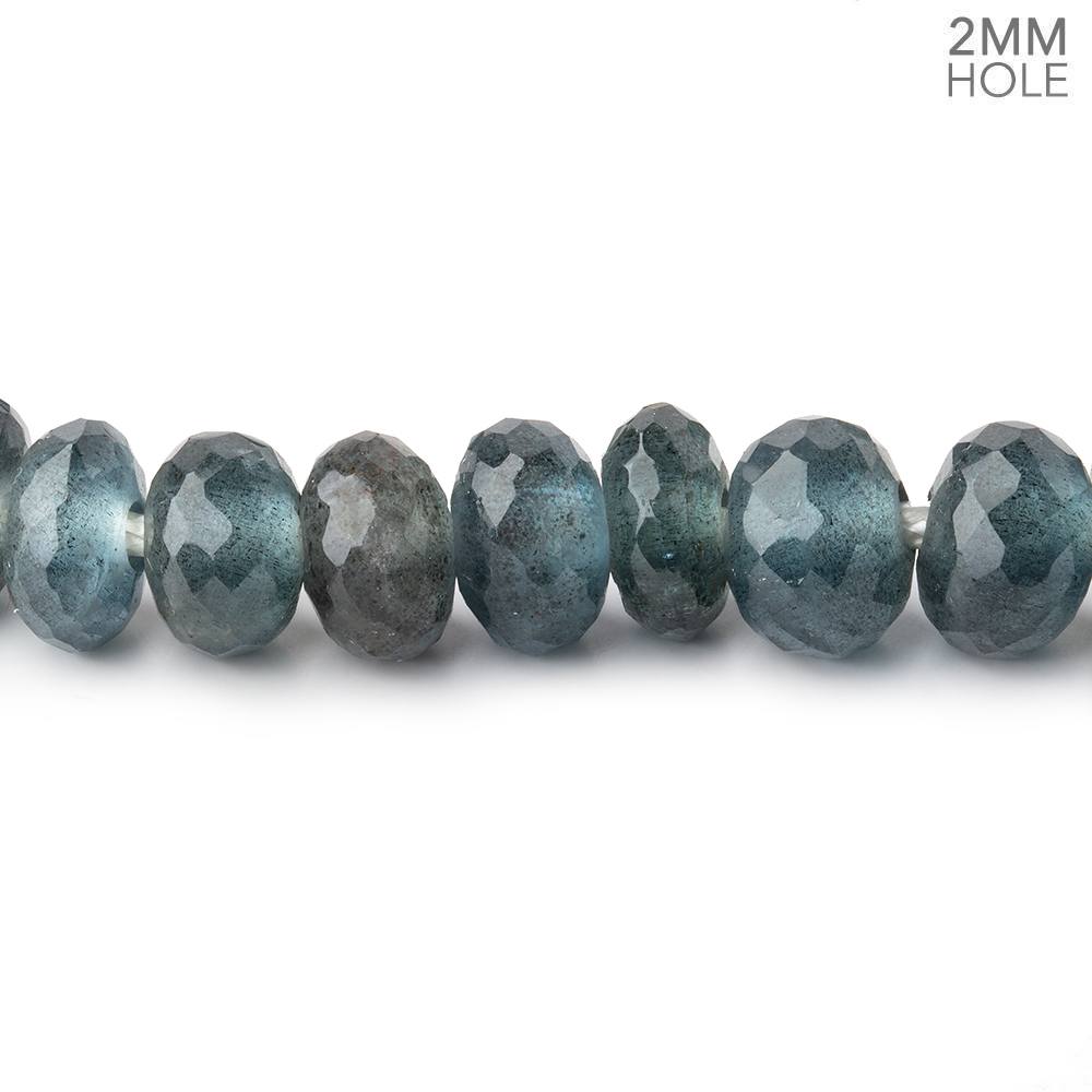 8mm Moss Aquamarine 2mm Large Hole Faceted Rondelles 8 inch 36 Beads AAA (ONLINE ORDER ONLY)