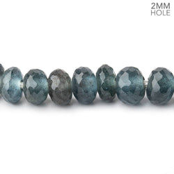 8mm Moss Aquamarine 2mm Large Hole Faceted Rondelles 8 inch 36 Beads AAA (ONLINE ORDER ONLY)