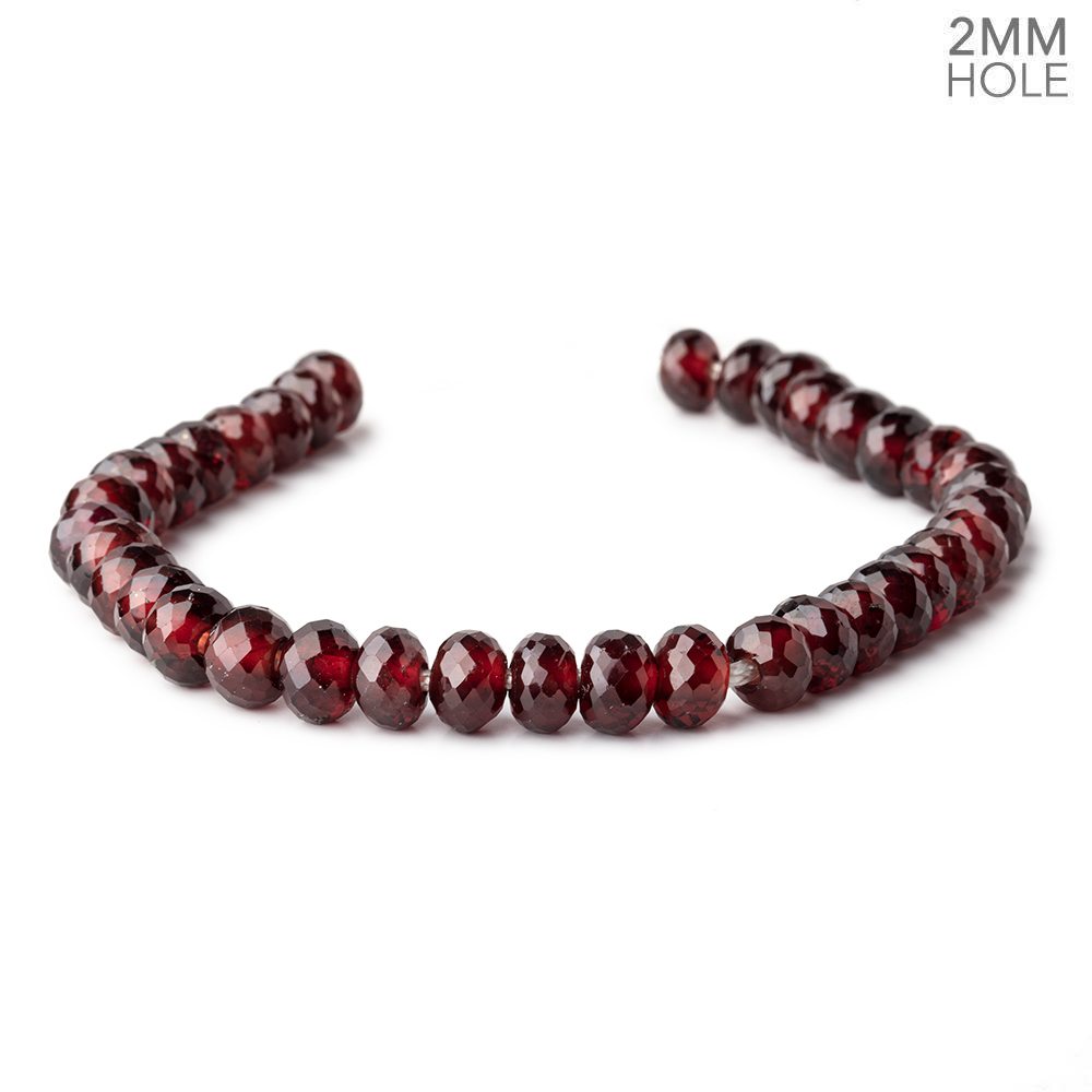 8mm Mozambique Garnet 2mm Large Hole Faceted Rondelles 8 inch 36 Beads (ONLINE ORDER ONLY)