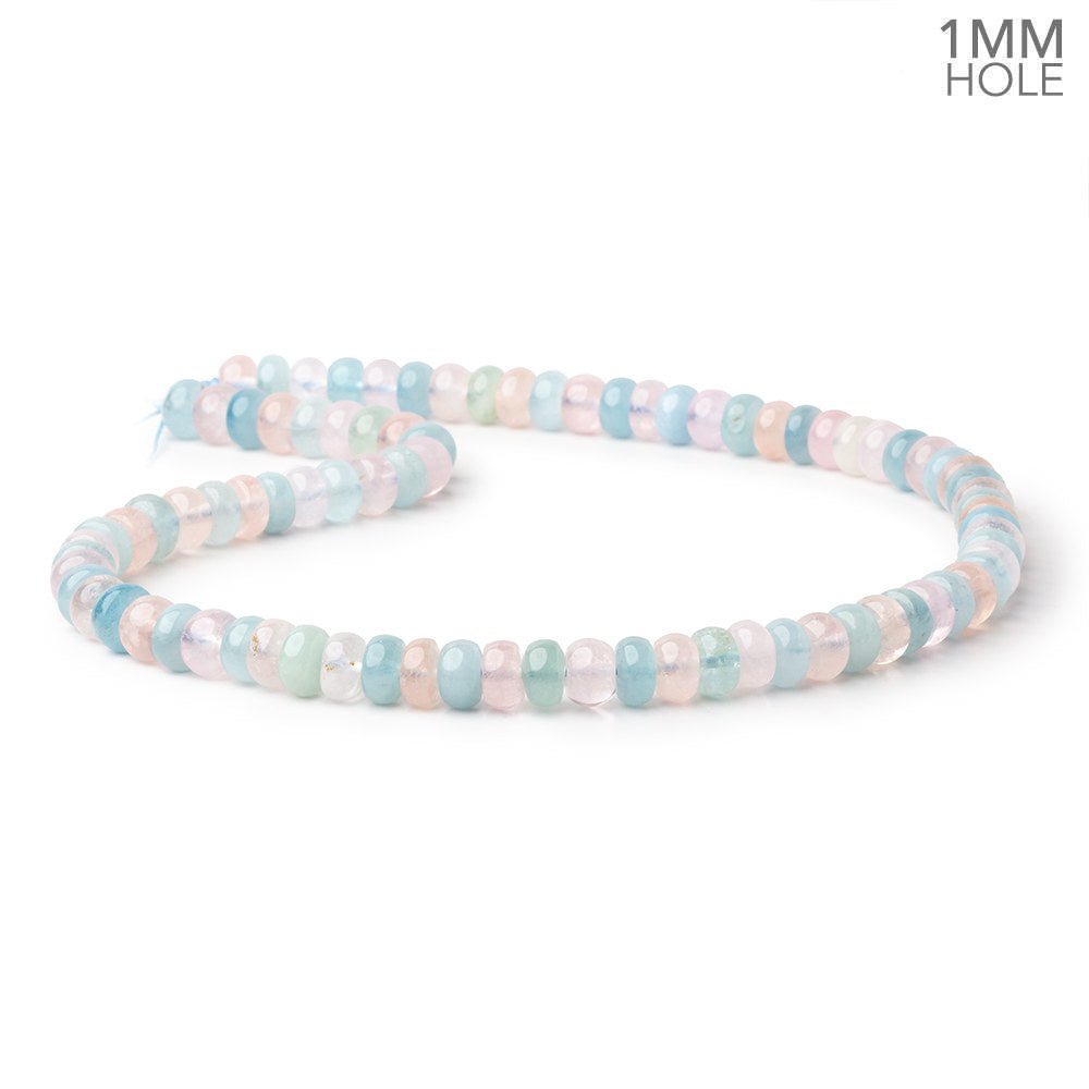 8mm Multi Color Beryl Plain Rondelle 16 inch 87 Beads 1mm Drill Hole (ONLINE ORDER ONLY)