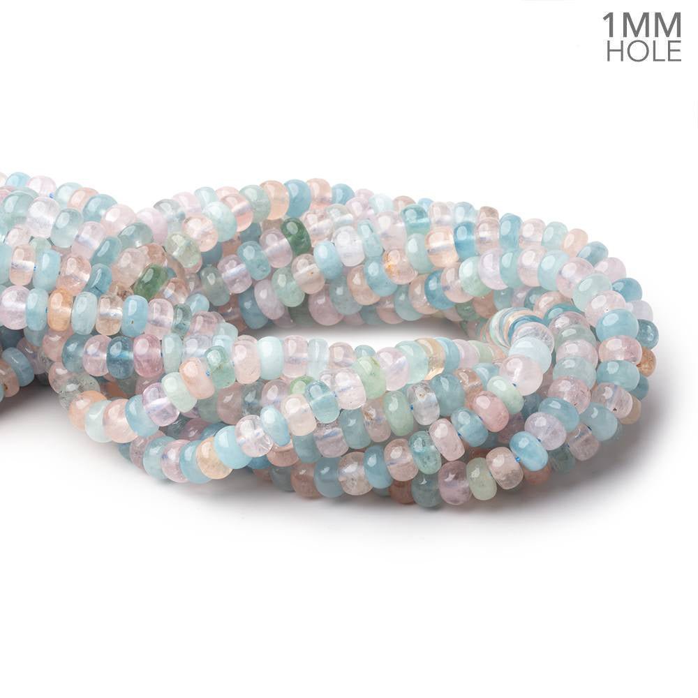 8mm Multi Color Beryl Plain Rondelle 16 inch 87 Beads 1mm Drill Hole (ONLINE ORDER ONLY)