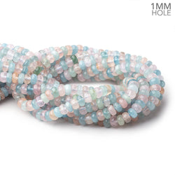 8mm Multi Color Beryl Plain Rondelle 16 inch 87 Beads 1mm Drill Hole (ONLINE ORDER ONLY)