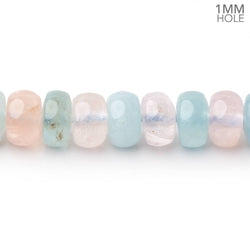 8mm Multi Color Beryl Plain Rondelle 16 inch 87 Beads 1mm Drill Hole (ONLINE ORDER ONLY)