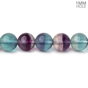 8mm Multi Color Fluorite Plain Round Beads 15.5 inch 48 pieces AA 1mm hole (ONLINE ORDER ONLY)