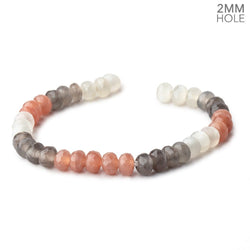 8mm Multi Color Moonstone 2mm Large Hole Faceted Rondelles 8 inch 36 Beads (ONLINE ORDER ONLY)