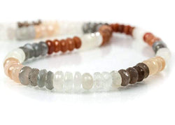 8mm Multi Color Moonstone Faceted Rondelle Beads 18 inch 107 beads (ONLINE ORDER ONLY)