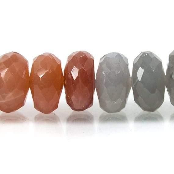 8mm Multi Color Moonstone Faceted Rondelle Beads 18 inch 107 beads (ONLINE ORDER ONLY)