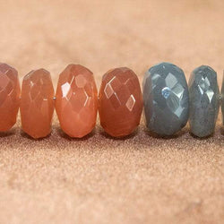 8mm Multi Color Moonstone Faceted Rondelle Beads 18 inch 107 beads (ONLINE ORDER ONLY)