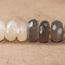 8mm Multi Color Moonstone Faceted Rondelle Beads 18 inch 107 beads (ONLINE ORDER ONLY)
