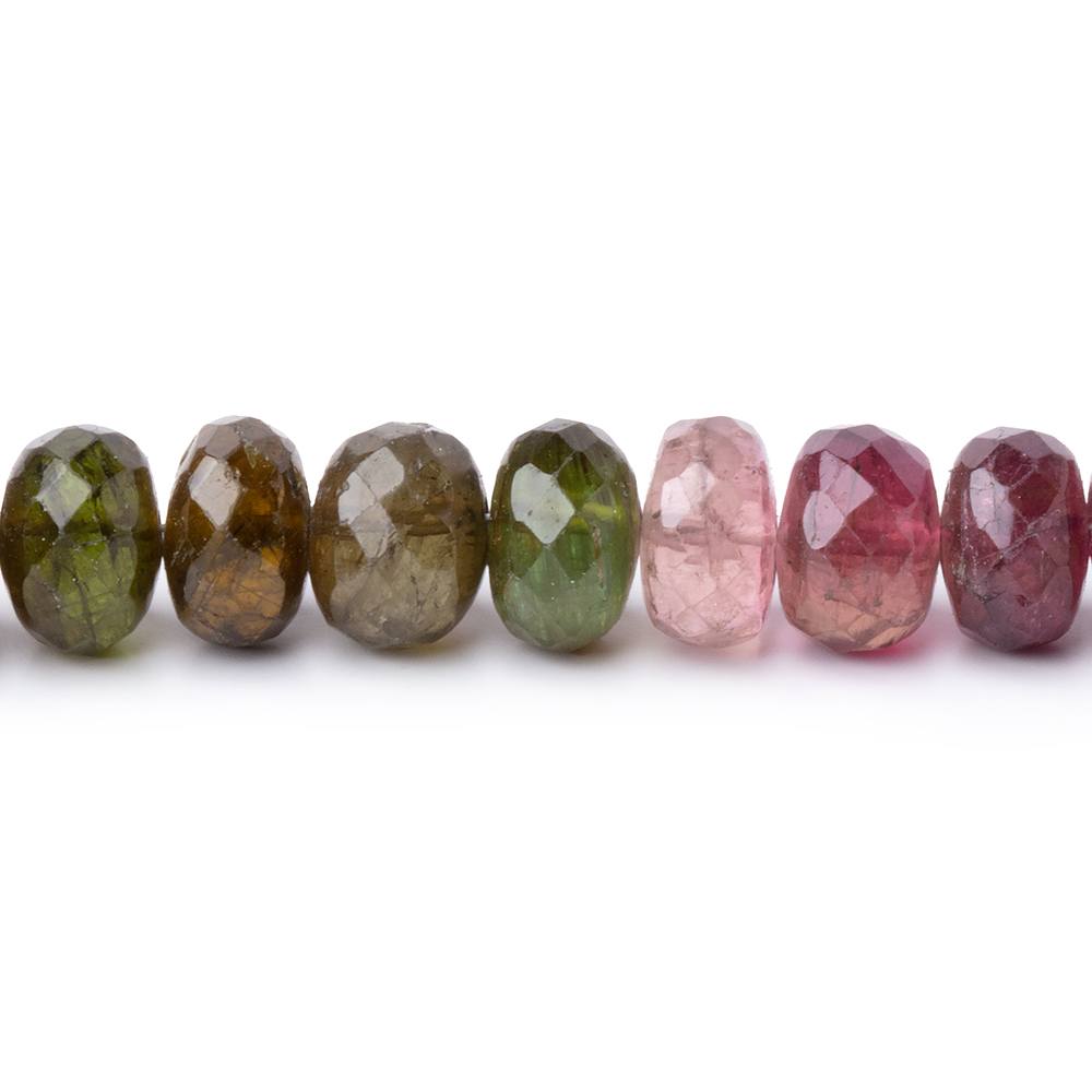 8mm Multi Color Tourmaline Faceted Rondelle Beads 15.25 inch 72 pieces AA (ONLINE ORDER ONLY)