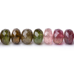 8mm Multi Color Tourmaline Faceted Rondelle Beads 15.25 inch 72 pieces AA (ONLINE ORDER ONLY)