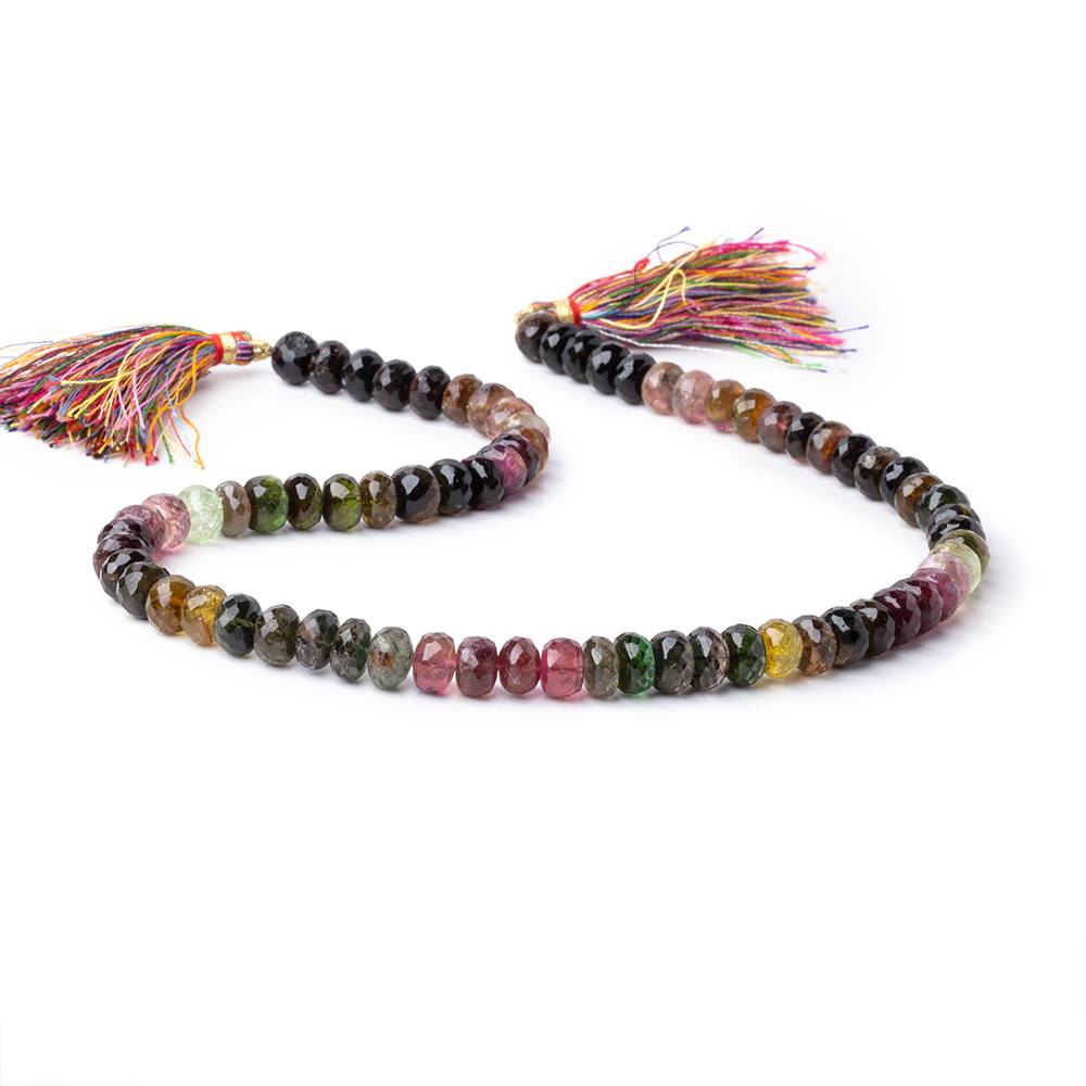 8mm Multi Color Tourmaline Faceted Rondelle Beads 15.25 inch 72 pieces AA (ONLINE ORDER ONLY)