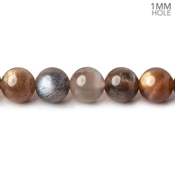 8mm Multi Moonstone plain round beads 16 inch 50 beads AAA 1mm large hole (ONLINE ORDER ONLY)