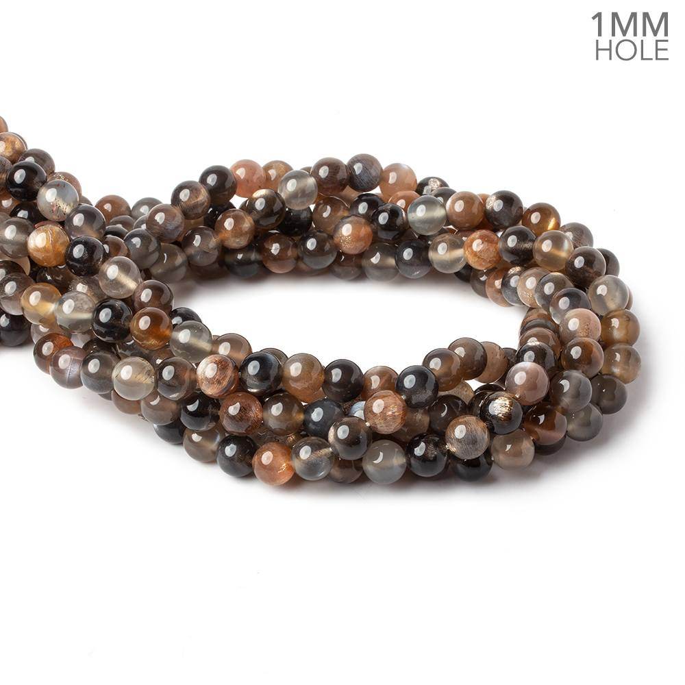 8mm Multi Moonstone plain round beads 16 inch 50 beads AAA 1mm large hole (ONLINE ORDER ONLY)