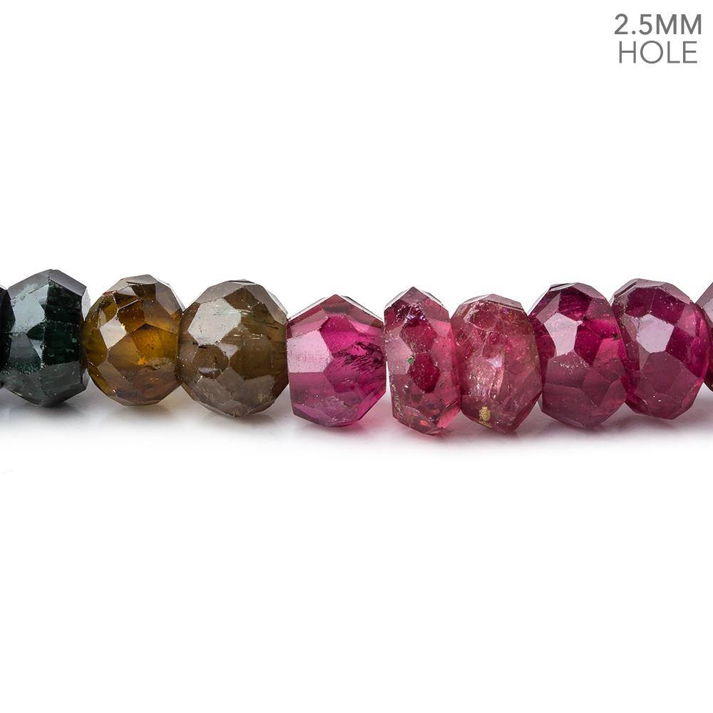 8mm Multi Tourmaline Large Hole Faceted Rondelle Beads 16 inch 98 pieces AAA (ONLINE ORDER ONLY)