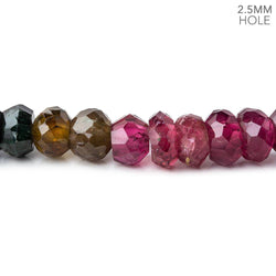8mm Multi Tourmaline Large Hole Faceted Rondelle Beads 16 inch 98 pieces AAA (ONLINE ORDER ONLY)