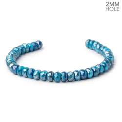 8mm Mystic Cerulean Blue Moonstone 2mm Large Hole Faceted Rondelles 8 inch 40 Beads (ONLINE ORDER ONLY)