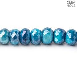 8mm Mystic Cerulean Blue Moonstone 2mm Large Hole Faceted Rondelles 8 inch 40 Beads (ONLINE ORDER ONLY)