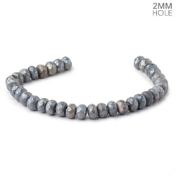 8mm Mystic Grey Moonstone 2mm Large Hole Faceted Rondelles 8 inch 35 Beads (ONLINE ORDER ONLY)