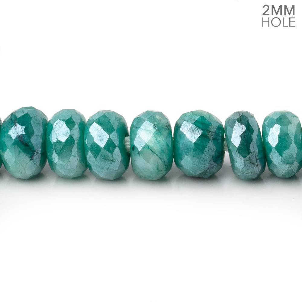 8mm Mystic Mint Green Moonstone 2mm Large Hole Faceted Rondelles 8 inch 40 Beads (ONLINE ORDER ONLY)