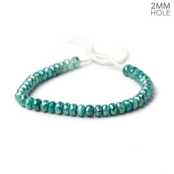 8mm Mystic Mint Green Moonstone 2mm Large Hole Faceted Rondelles 8 inch 40 Beads (ONLINE ORDER ONLY)