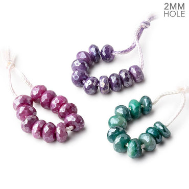 8mm Mystic Moonstone 2mm Large Hole Faceted Rondelle Beads Set 3 Strands (ONLINE ORDER ONLY)