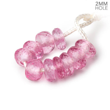 8mm Mystic Pink Topaz 2mm Large Hole Faceted Rondelle Bead Set of 10 (ONLINE ORDER ONLY)