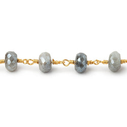 8mm Mystic Quartz Faceted Rondelles on Gold Plated Chain (ONLINE ORDER ONLY)