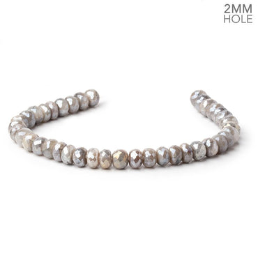 8mm Mystic Taupe Moonstone 2mm Large Hole Faceted Rondelles 8 inch 38 Beads (ONLINE ORDER ONLY)
