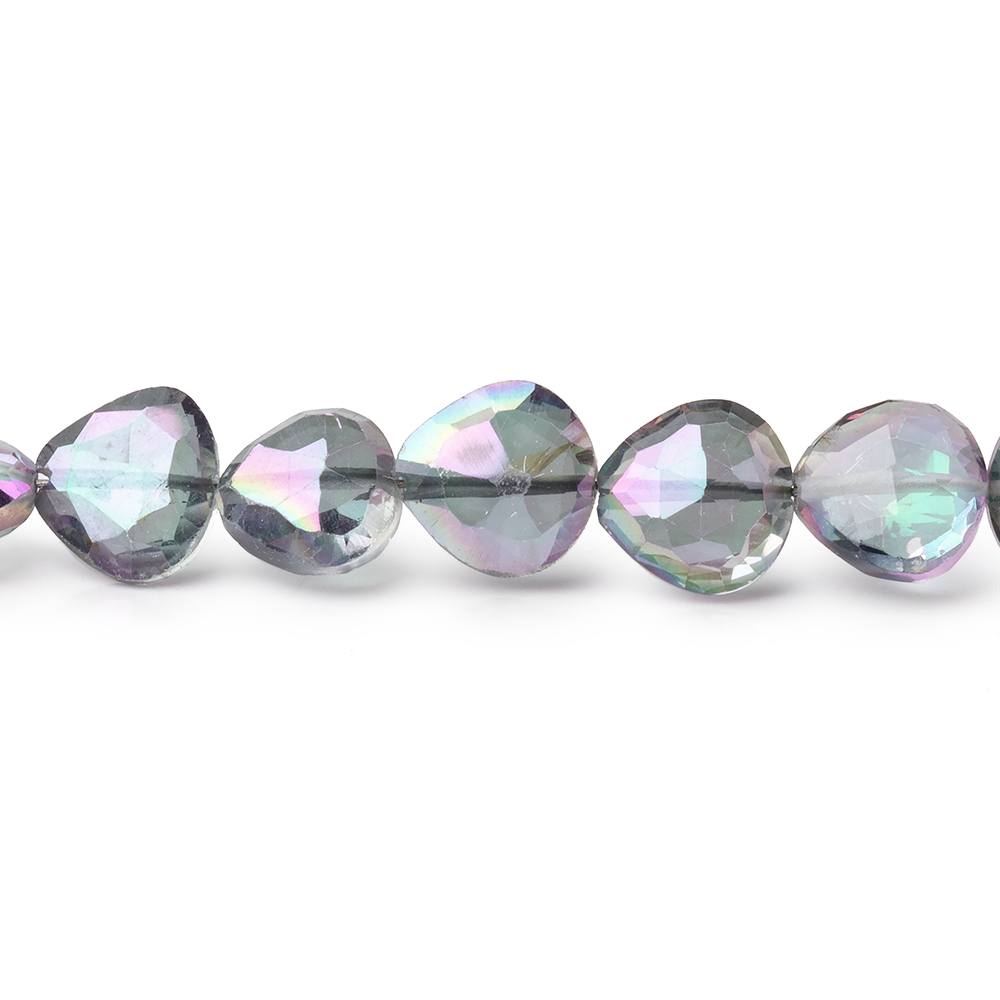 8mm Mystic White Topaz Straight Drill Faceted Hearts 9 inch 29 Beads (ONLINE ORDER ONLY)