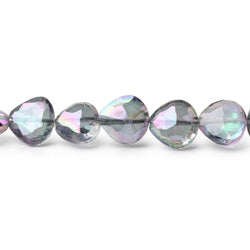 8mm Mystic White Topaz Straight Drill Faceted Hearts 9 inch 29 Beads (ONLINE ORDER ONLY)