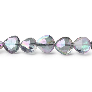 8mm Mystic White Topaz Straight Drill Faceted Hearts 9 inch 29 Beads (ONLINE ORDER ONLY)