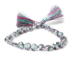 8mm Mystic White Topaz Straight Drill Faceted Hearts 9 inch 29 Beads (ONLINE ORDER ONLY)