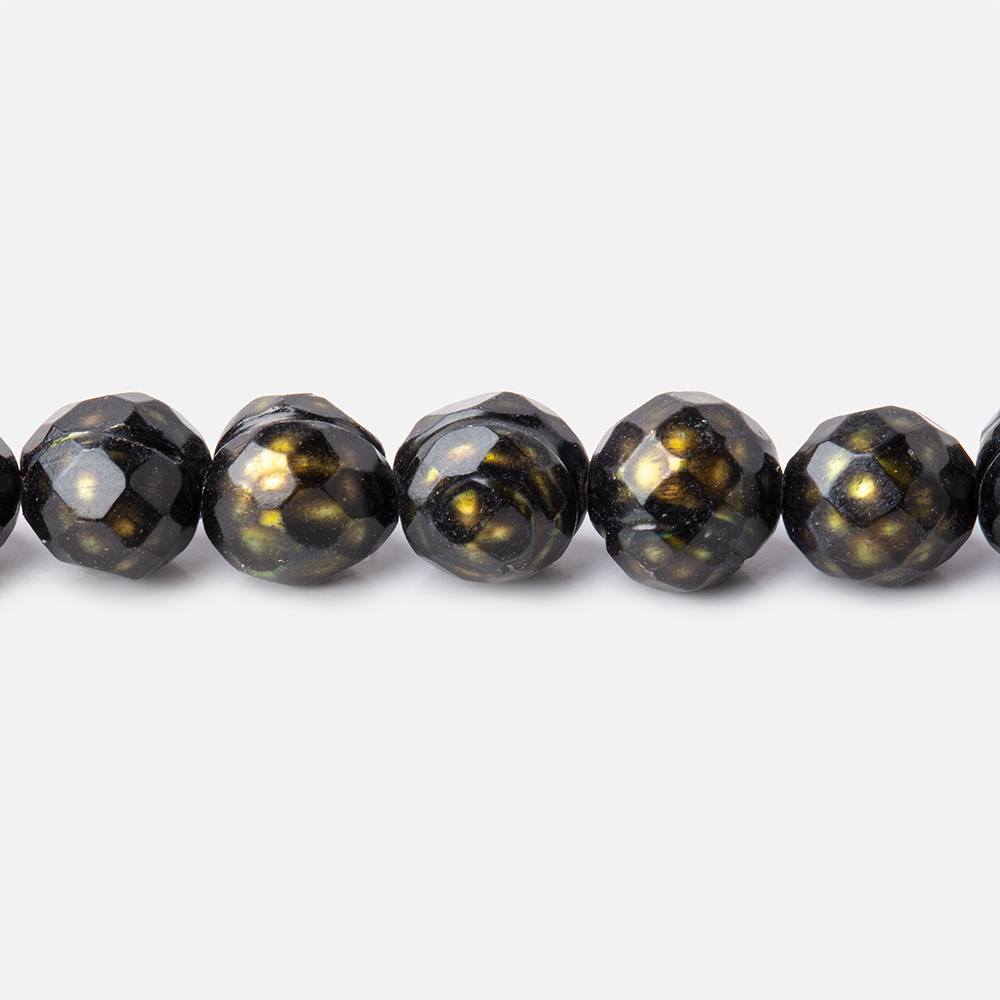 8mm Olive Green Faceted Off Round Freshwater Pearls 16 inch 50 pieces (ONLINE ORDER ONLY)