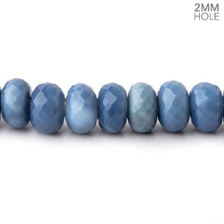 8mm Owyhee Denim Blue Opal 2mm Large Hole Faceted Rondelles 8 inch 39 beads (ONLINE ORDER ONLY)